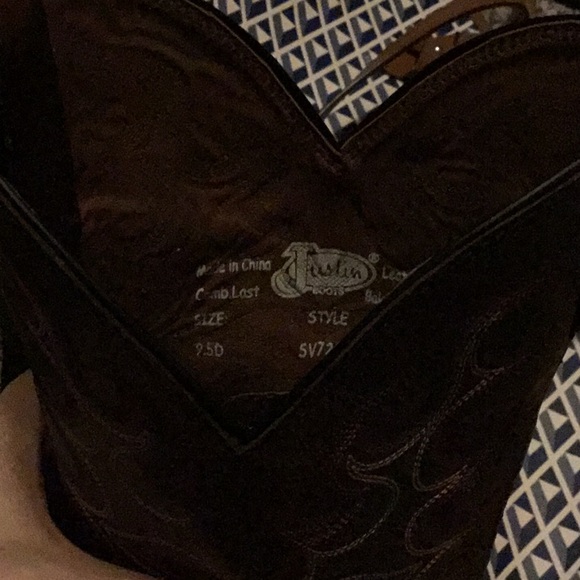 SV7216 Mens Justin Silver Cattleman Cowboy Boot Square Toe Brown - Picture 16 of 16